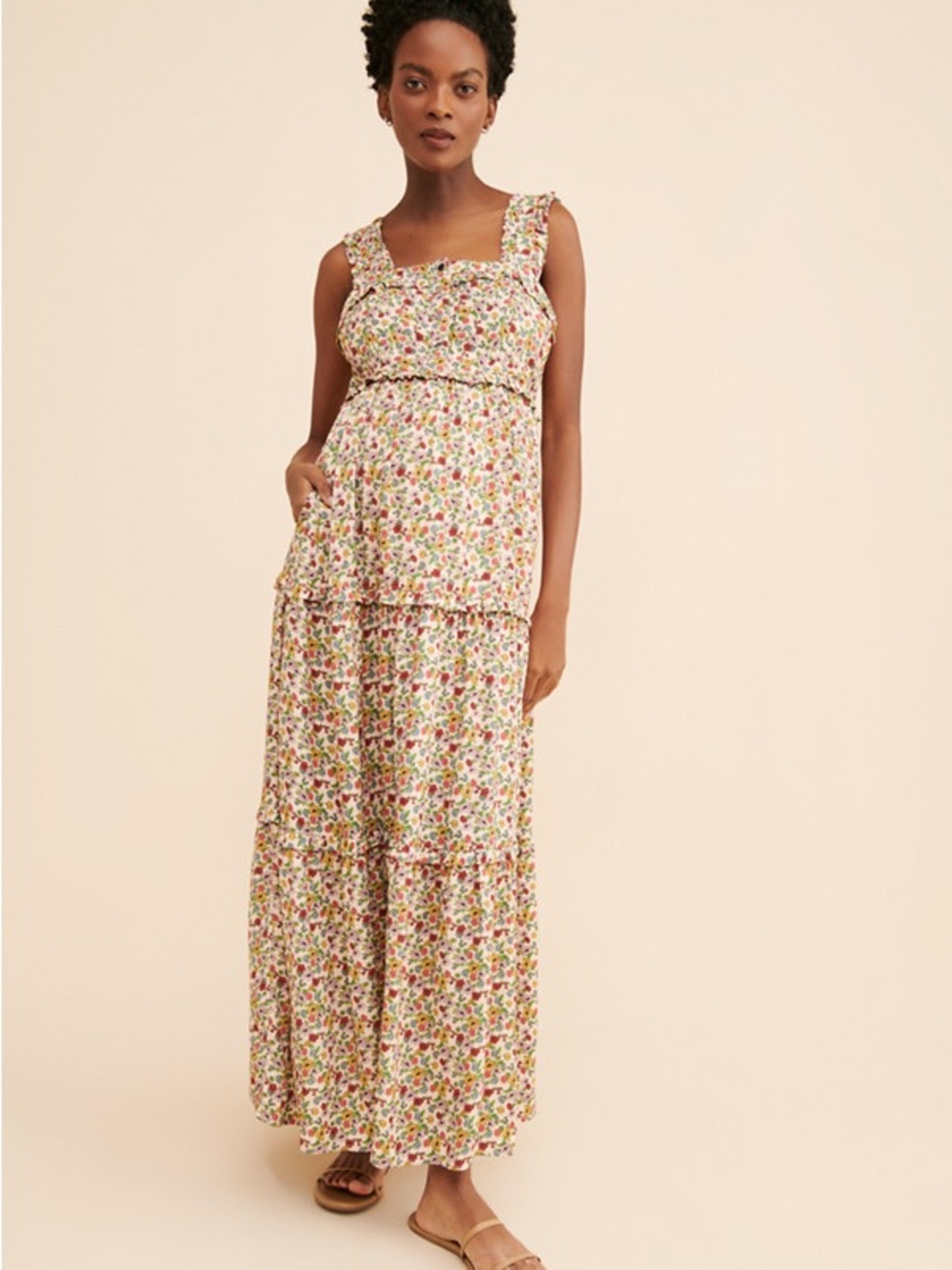 NOM maternity Emma tiered dress, NWT